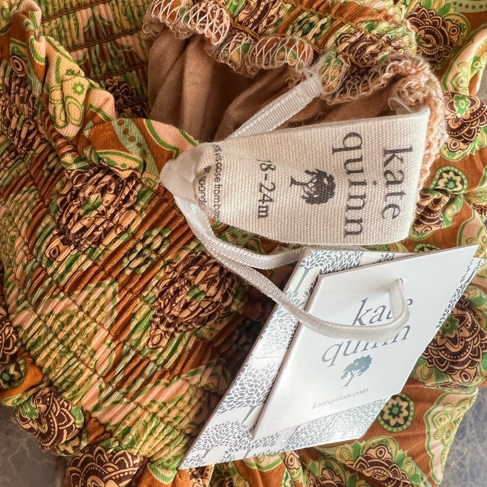 Kate Quinn Kids Olive and Gold Patterned Skirt - Picture 2 of 2